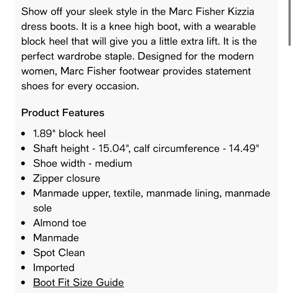 Marc Fisher Black Over the Knee Boots